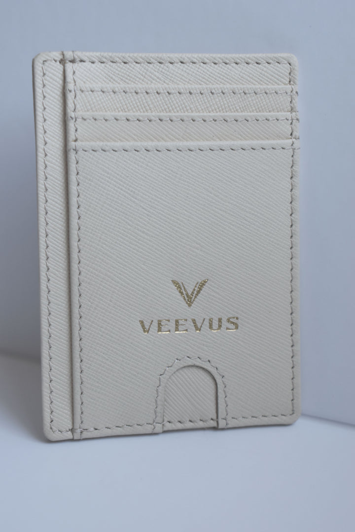 VEEVUS Unisex Saffiano Leather Card Wallet