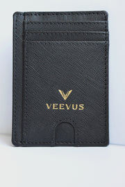 VEEVUS Unisex Saffiano Leather Card Wallet